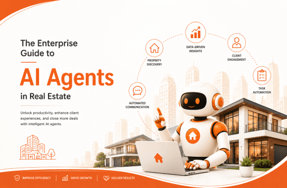 The Enterprise Guide to AI Agents in Real Estate. Cover image