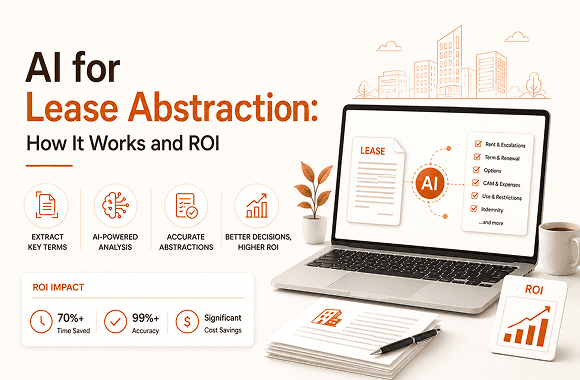 AI for Lease Abstraction: How It Works and ROI. Cover image