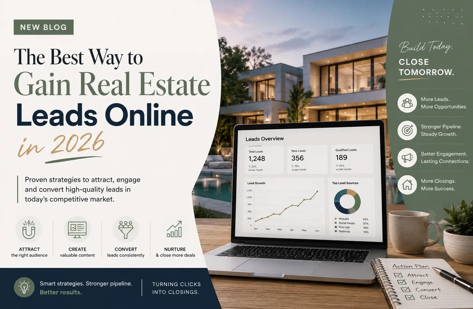 Best way to gain real estate leads online in 2026. Cover image