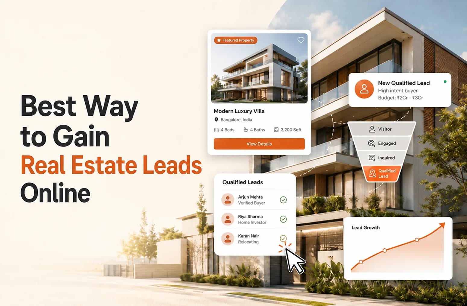 Best Way to Generate Real Estate Leads Online. Cover image