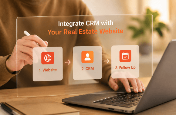 How to integrate CRM with a real estate website. Cover image