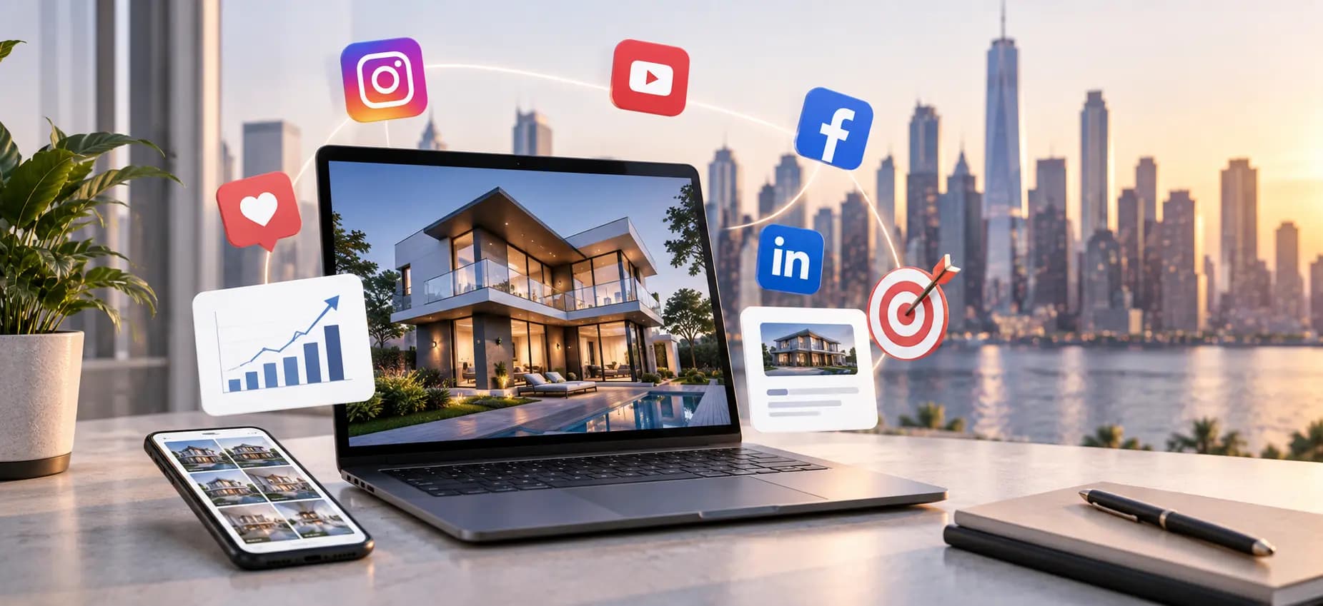 Top 5 Real Estate Digital Marketing Companies in USA 2026. Cover image