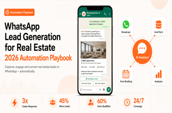 WhatsApp Lead Generation for Real Estate: The 2026 Automation Playbook. Cover image